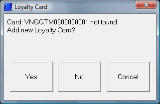 add new loyalty card confirmation
